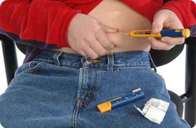Введение инсулина в живот