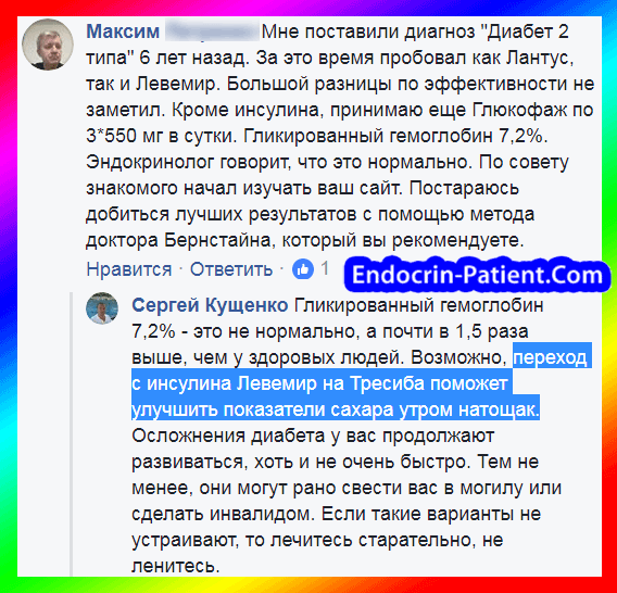 Инсулин Левемир: отзыв больного диабетом 2 типа