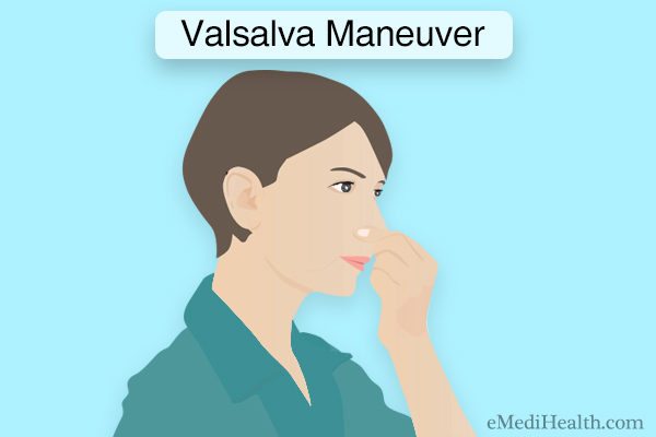Valsalva maneuver for clogged ear