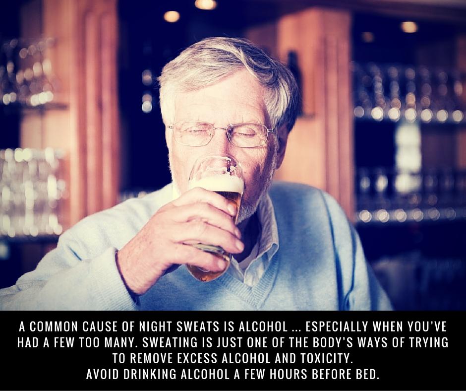 cause of night sweats is alcohol