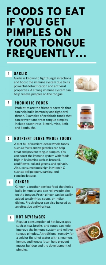 foods to eat for pimple on tongue
