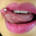 Horizontal Tongue Tip Piercing